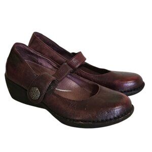 Dansko Beatrice Mary Jane Shoe Women EU 40 US 9.5-10 Burgundy Red Comfort Clogs